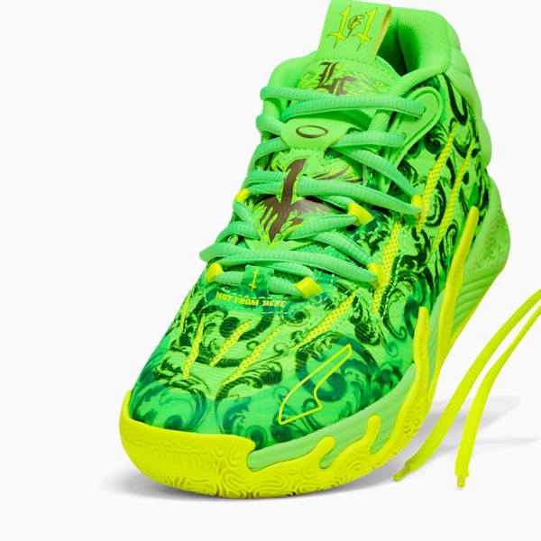 Chaussures de basketball PUMA x LAMELO BALL MB.03 LaFrancé, grand enfant, Fluro Green Pes-PUMA Green-Fluro Yellow Pes, extralarge