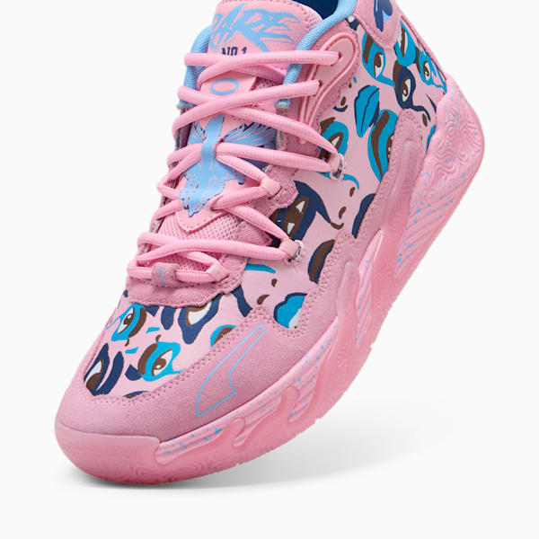 PUMA x LAMELO BALL x KIDSUPER MB.03 Men's Basketball Shoes, Pink Lilac-Team Light Blue, extralarge