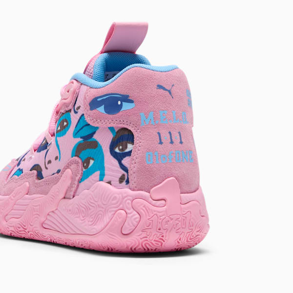 PUMA x LAMELO BALL x KIDSUPER MB.03 Big Kids' Basketball Shoes, Pink Lilac-Team Light Blue, extralarge