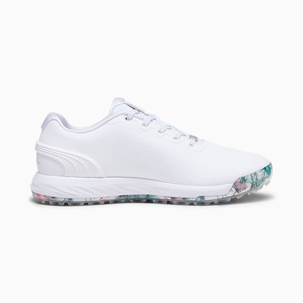 メンズ ゴルフ PUMA x PTC アルファキャット ニトロ スパイクレスシューズ, PUMA White-AQUA GREEN-SHOCKING PINK, extralarge-JPN