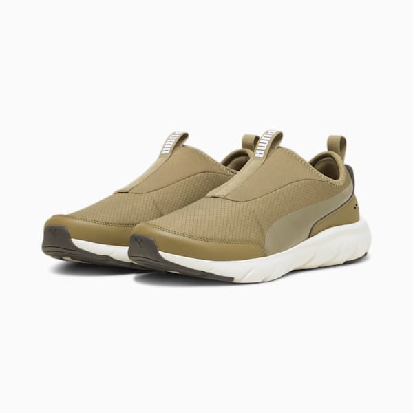 メンズ ソフトライド フレックス スリップ オン スーパーワイド ランニングシューズ, PUMA Olive-Sedate Gray, extralarge-JPN