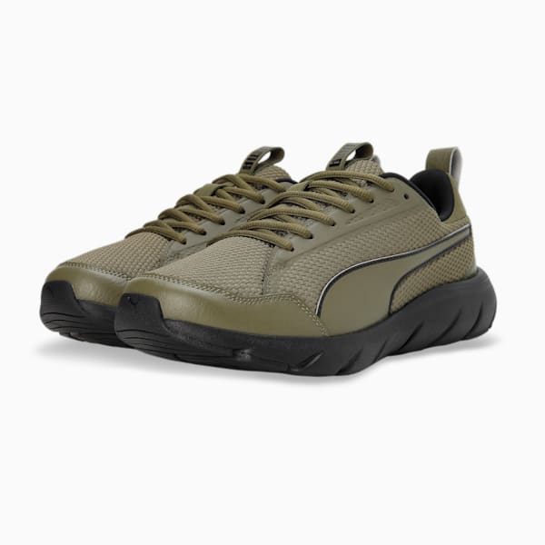 Softride Flex Lace Wide Running Sneakers, PUMA Olive-PUMA Black, extralarge-IND