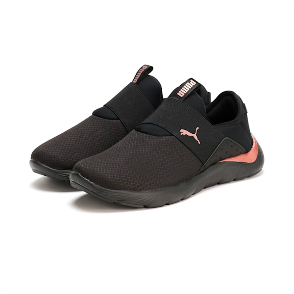 ウィメンズ ソフトライド REMI スリッポン ランニングシューズ, PUMA Black-Rose Gold, extralarge-JPN