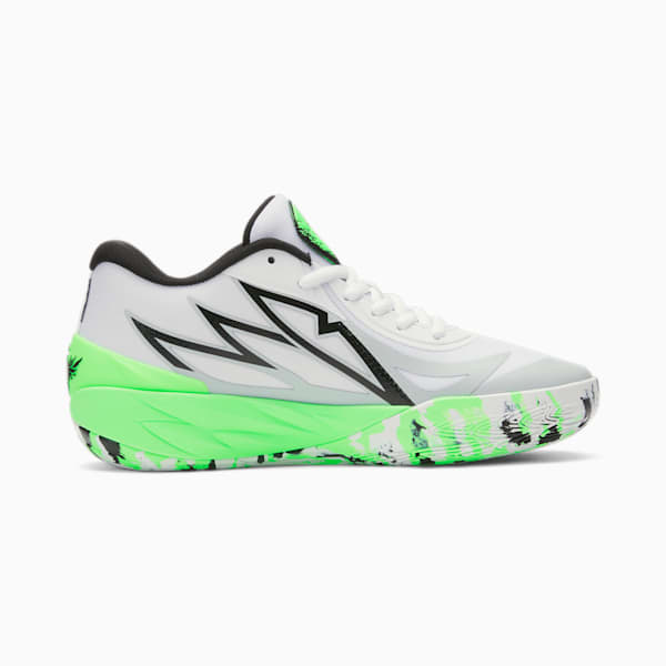 PUMA x LAMELO BALL MB.02 Lo LaMel-O Men's Basketball Shoes, Elektro Green-PUMA White, extralarge
