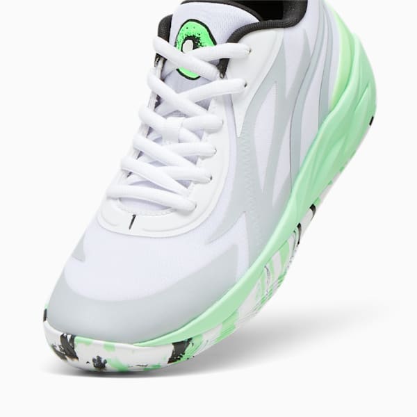 MB.02 Lo LaMel-O Basketball Shoes, Elektro Green-PUMA White, extralarge-GBR