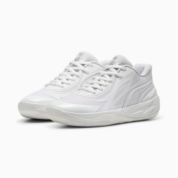 MB.02 Lo Basketball Shoes, PUMA White-PUMA Silver, extralarge-GBR