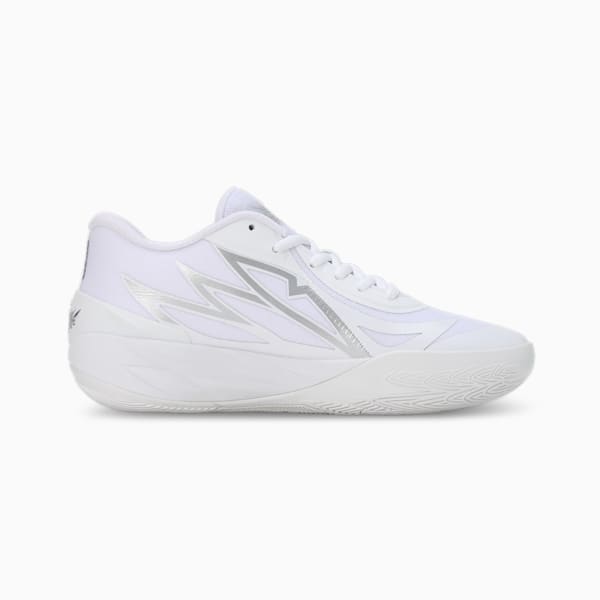 MB.02 Lo Unisex Basketball Shoes, PUMA White-PUMA Silver, extralarge-IND