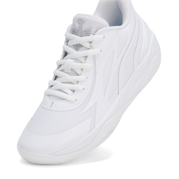 MB.02 Lo Unisex Basketball Shoes, PUMA White-PUMA Silver, extralarge-AUS