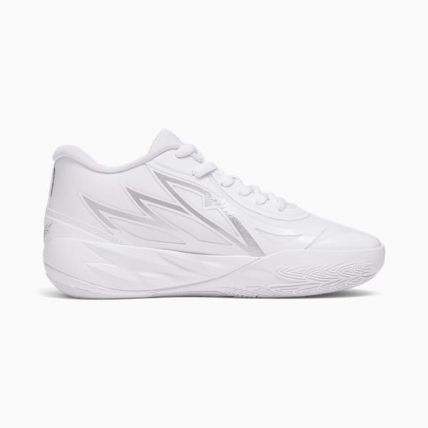 PUMA x LAMELO BALL MB.02 Lo Big Kids' Basketball Shoes, PUMA White-PUMA Silver, extralarge