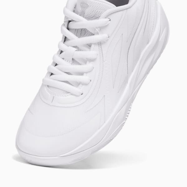 PUMA x LAMELO BALL MB.02 Lo Big Kids' Basketball Shoes, PUMA White-PUMA Silver, extralarge