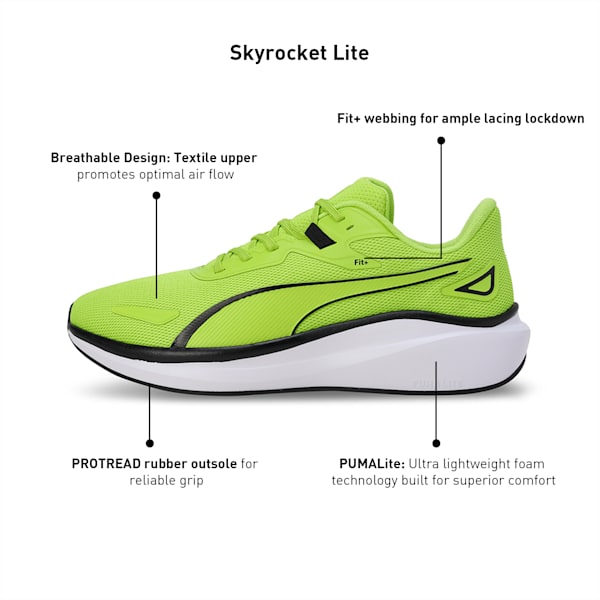 Skyrocket Lite Unisex Running Shoes, Lime Pow-PUMA White, extralarge-IND