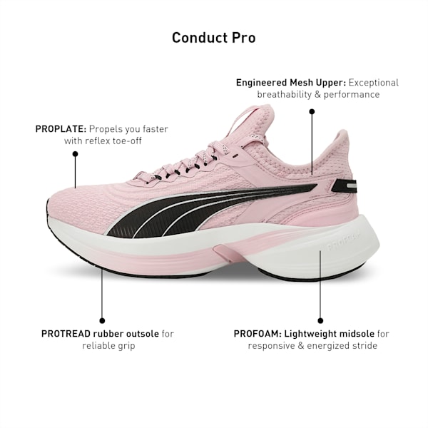 Conduct Pro Unisex Running Shoes, Grape Mist-PUMA White-PUMA Black, extralarge-IND