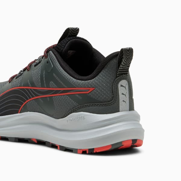 Reflect Lite Trail Running Shoes, Mineral Gray-PUMA Black-Active Red, extralarge