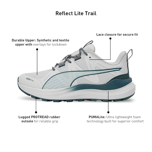 Reflect Lite Trail Running Shoes, Glacial Gray-Gray Skies, extralarge-IND