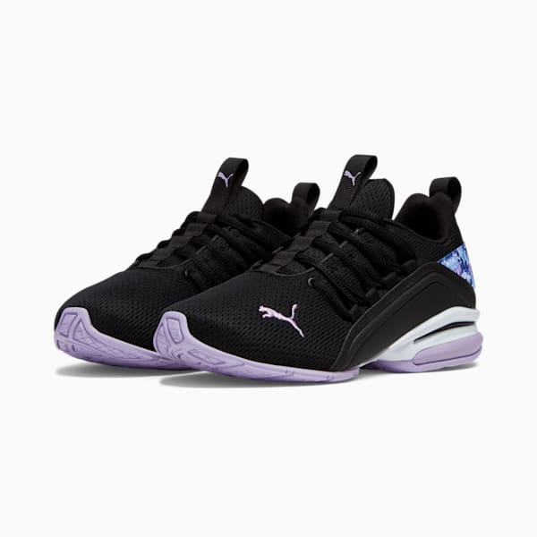 Axelion Mesh First Frost Big Kids' Sneakers, PUMA Black-Vivid Violet, extralarge