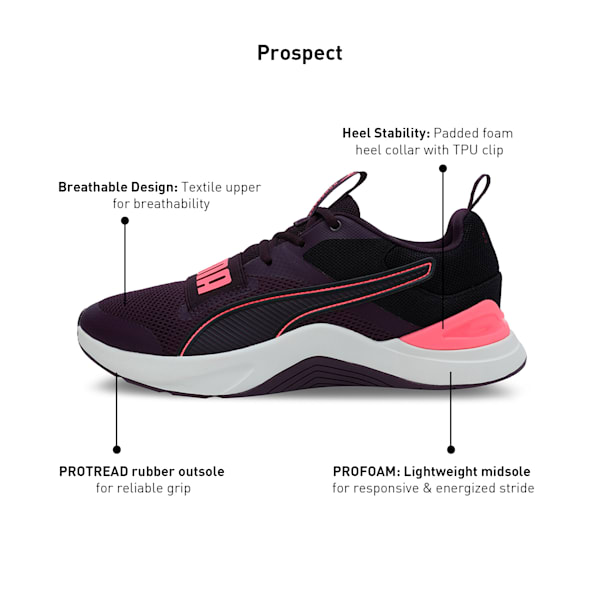 Prospect Training Shoes, Midnight Plum-Sunset Glow, extralarge-IND