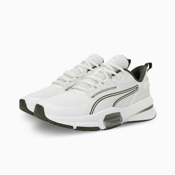 PWRFrame TR 3 Men's Training Shoes, Vapor Gray-Dark Olive-PUMA White, extralarge-IND