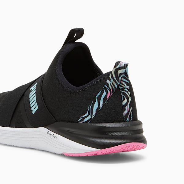 Tenis de running slip on para mujer Better Foam Prowl, PUMA Black-Fast Pink-Dewdrop, extralarge