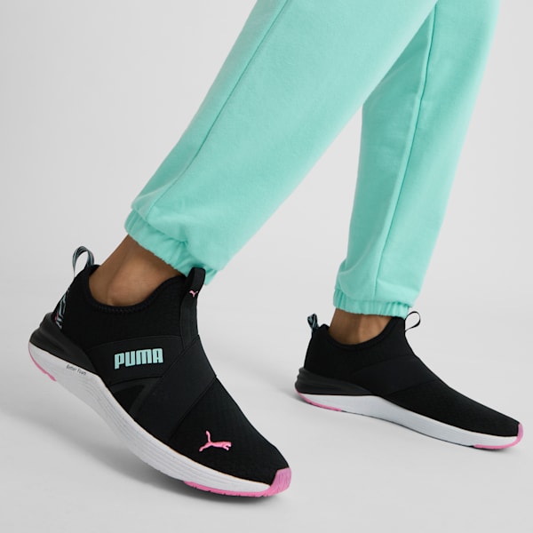 Tenis de running slip on para mujer Better Foam Prowl, PUMA Black-Fast Pink-Dewdrop, extralarge