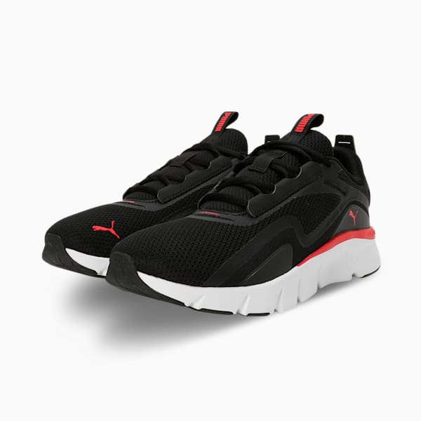 FlexFocus Lite Running Shoes, PUMA Black-For All Time Red, extralarge-IND
