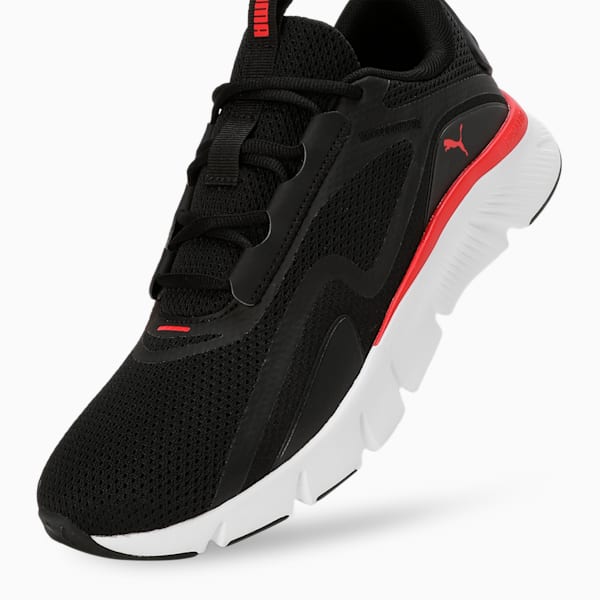 FlexFocus Lite Running Shoes, PUMA Black-For All Time Red, extralarge-IND