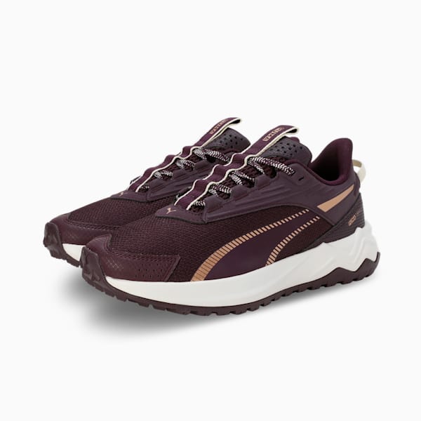 Extend Lite Trail Running Shoes, Midnight Plum-PUMA Gold, extralarge-IND