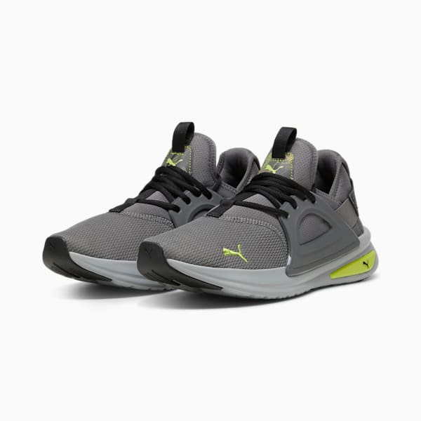 SOFTRIDE Enzo Evo RetroFutur Men's Running Shoes, Cool Dark Gray-PUMA Black-Lime Pow, extralarge