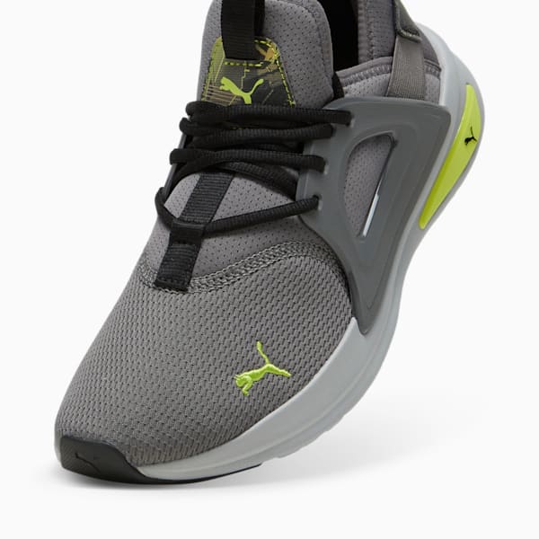 SOFTRIDE Enzo Evo RetroFutur Men's Running Shoes, Cool Dark Gray-PUMA Black-Lime Pow, extralarge