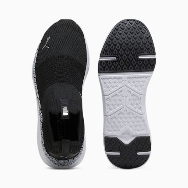 SOFTRIDE Pro Echo Slip Feline  Women's Running Shoe, PUMA Black-PUMA White-PUMA Silver, extralarge