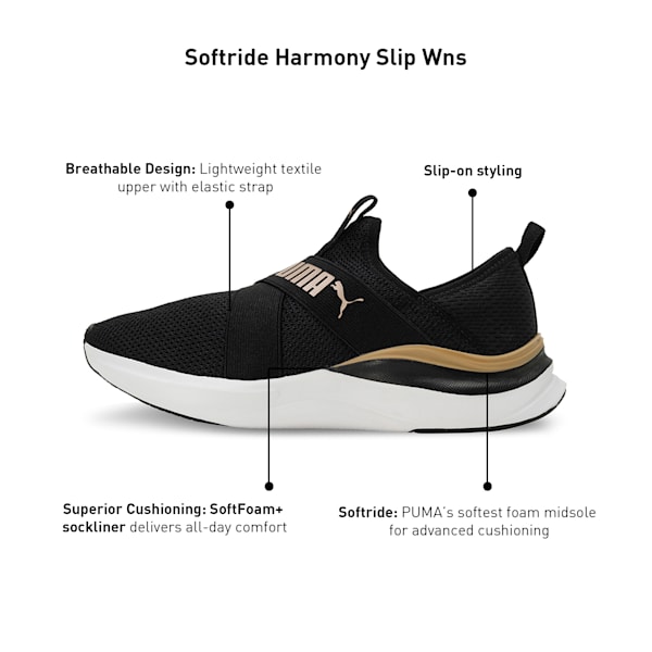 SOFTRIDE Harmony Slip-On Women's Shoes, PUMA Black-PUMA White, extralarge-IND