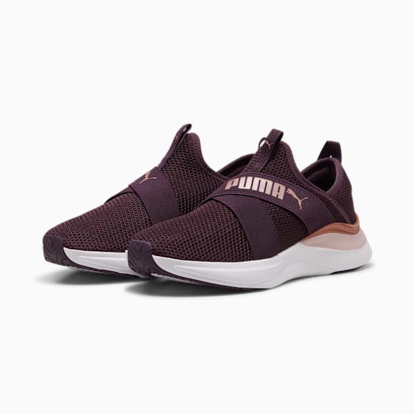 Tenis de running para mujer SOFTRIDE Harmony Slip-On, Midnight Plum-Rose Gold-Mauve Mist, extralarge