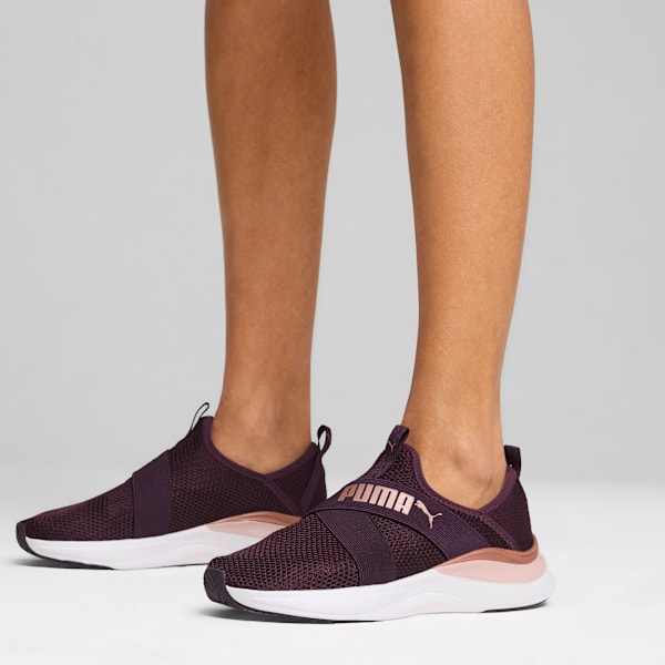 Tenis de running para mujer SOFTRIDE Harmony Slip-On, Midnight Plum-Rose Gold-Mauve Mist, extralarge