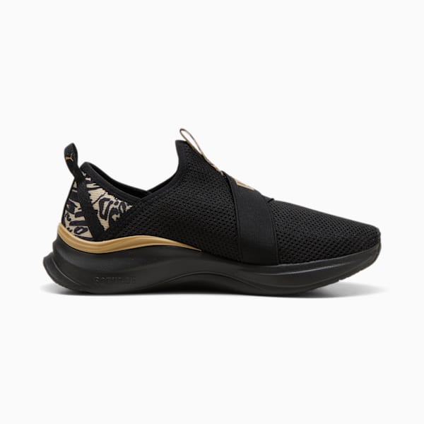 SOFTRIDE Harmony Feline Women's Slip-On Shoes, PUMA Black-PUMA Gold, extralarge-IND