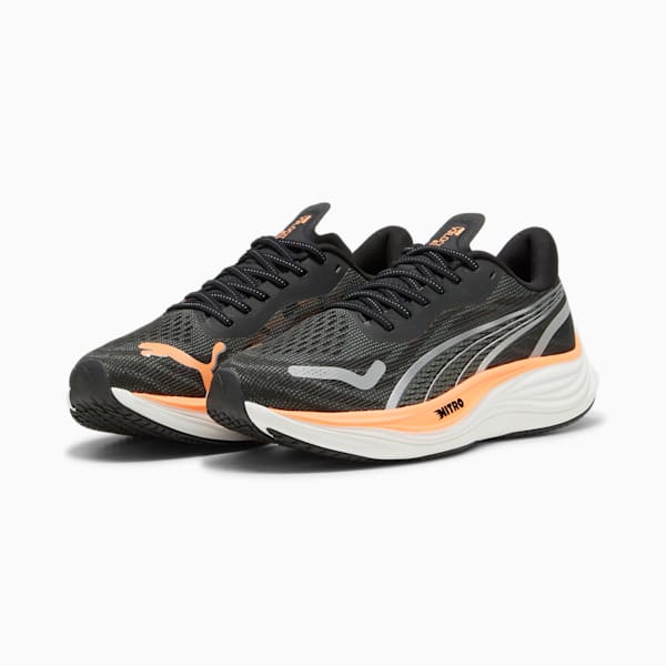Zapatillas de correr anchas Velocity NITRO™ para hombre, PUMA Black-PUMA Silver-Neon Citrus, extralarge
