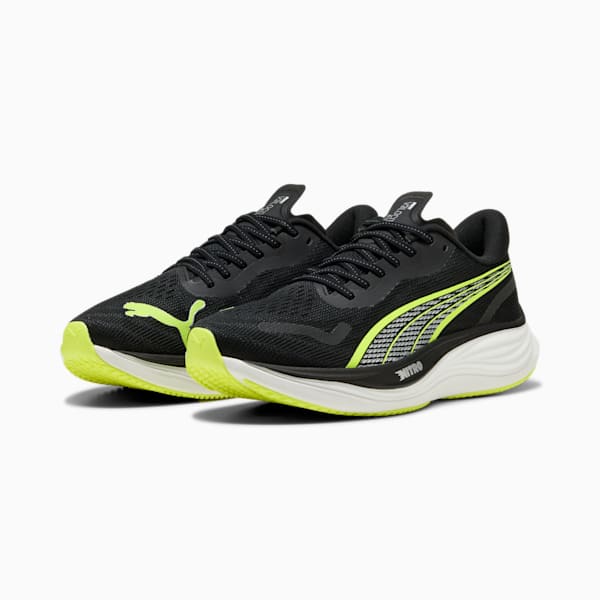 Velocity NITRO™ Men's Wide Running Shoes, PUMA Black-Yellow Alert, extralarge