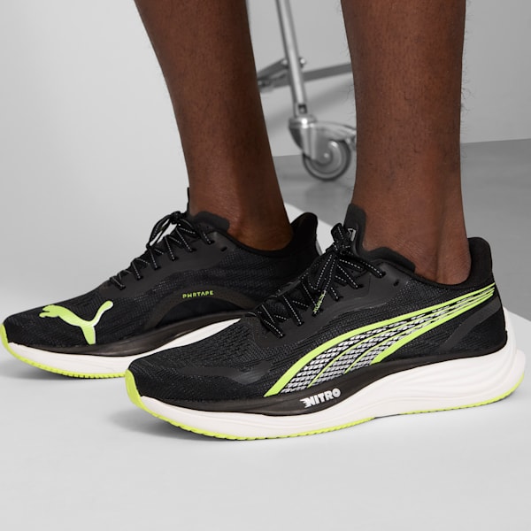Velocity NITRO™ Men's Wide Running Shoes, PUMA Black-Yellow Alert, extralarge