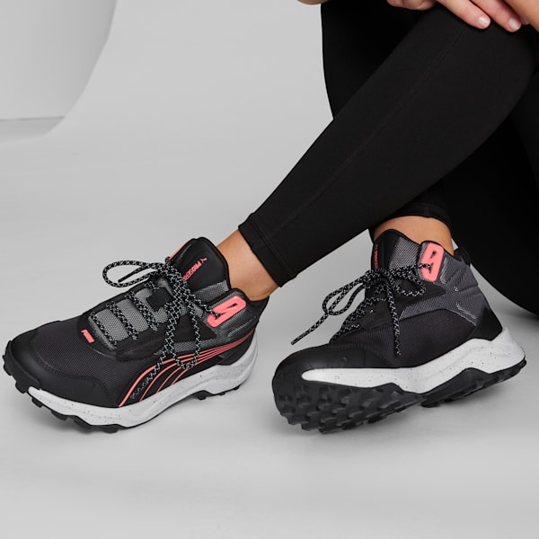 Zapatos para correr Obstruct Pro Mid para mujer, PUMA Black-Cool Dark Gray-Fire Orchid, extralarge