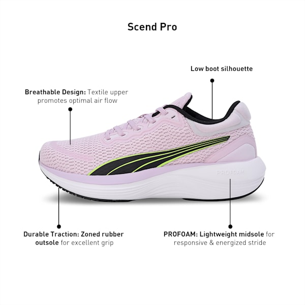 Scend Pro Women's Running Shoes, Grape Mist-PUMA Black-Lime Pow, extralarge-IND