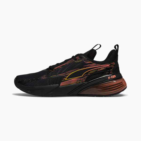 X-Cell Action Linear Men's Running Shoes, PUMA Black-Neon Sun, extralarge