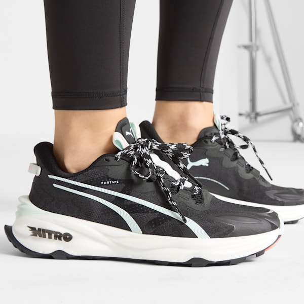 Tenis de running Mujer Fast-Trac NITRO 3, PUMA Black-Glowing Red-Peaceful Blue, extralarge