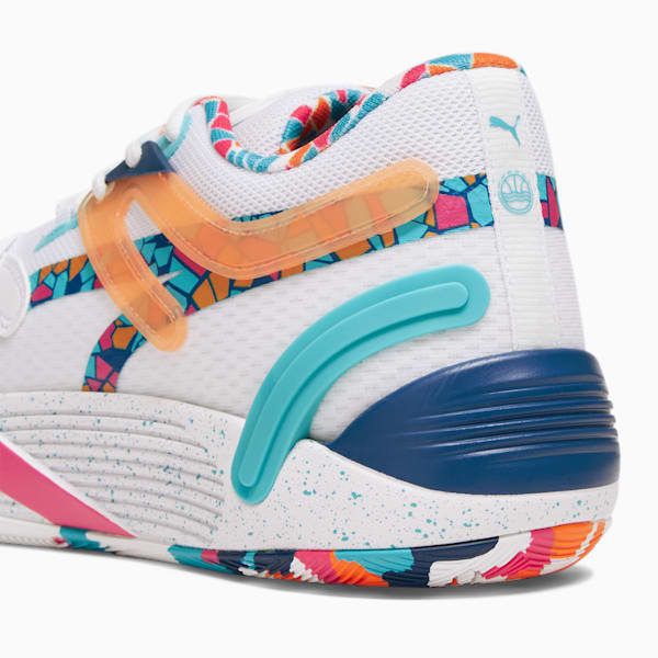 Zapatos de básquetbol TRC Blaze Court VBL, PUMA White-PUMA Pink, extralarge