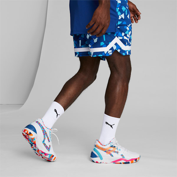 TRC Blaze Court Venice Beach League Men's Basketball Shoes, PUMA White-PUMA Pink, extralarge