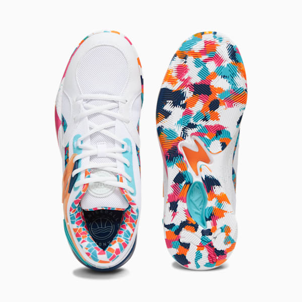 Zapatos de básquetbol TRC Blaze Court VBL, PUMA White-PUMA Pink, extralarge