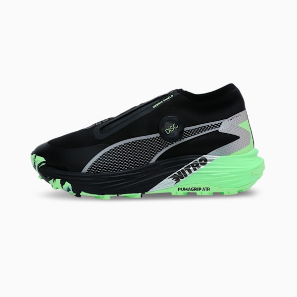 Voyage NITRO™ 3 Disc Men's Trail Running Shoes, PUMA Black-Puma Silver-Fizzy Apple, extralarge-IND