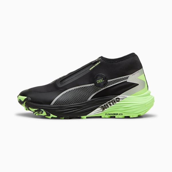 SEASONS Voyage NITRO™ 3 Disc Trail Running Men's Shoes, PUMA Black-Puma Silver-Fizzy Apple, extralarge