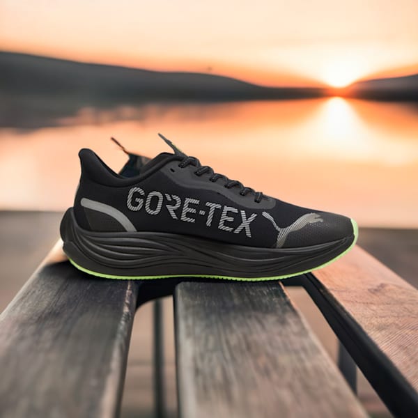 Velocity NITRO™ 3 GORE-TEX® Men's Running Shoes, PUMA Black-PUMA Silver-Fizzy Apple, extralarge