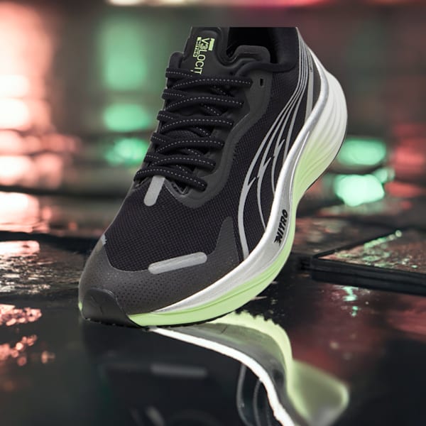 Tenis de correr Velocity NITRO™ 3 GTX para mujer, PUMA Black-PUMA Silver-Fizzy Apple, extralarge