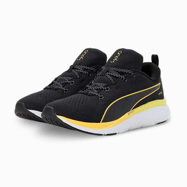 SOFTRIDE Pro Echo one8 Unisex Running Shoes, PUMA Black-Yellow Blaze, extralarge-IND