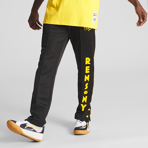 All black puma basketball shoes top
