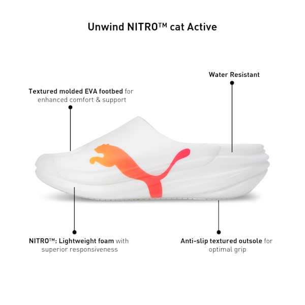 Unwind NITRO™ Cat Active Slides, PUMA White-Sun Stream-Sunset Glow, extralarge-IND